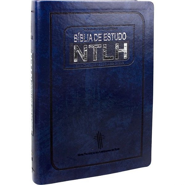 Bíblia de Estudo NTLH, Tamanho Grande, Couro sintético Azul Nobre