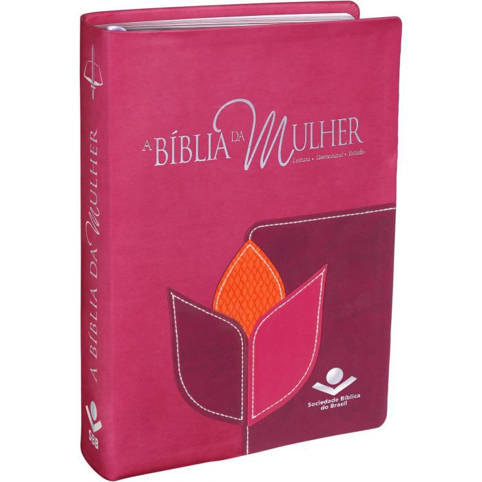 A Bíblia da Mulher, Almeida Revista e Corrigida, Tamanho Grande, Couro bonded Flor