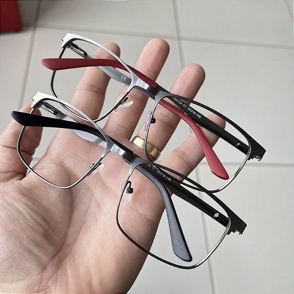ARMAÇÃO PARA ROSTO LARGO MASCULINO METAL COM MOLAS GAEL