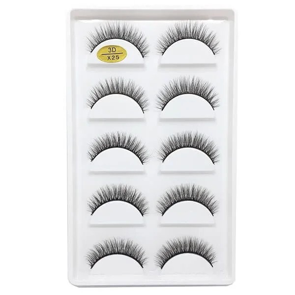 Cartela de Cílios Postiços 3D 5 pares - Modelo X25