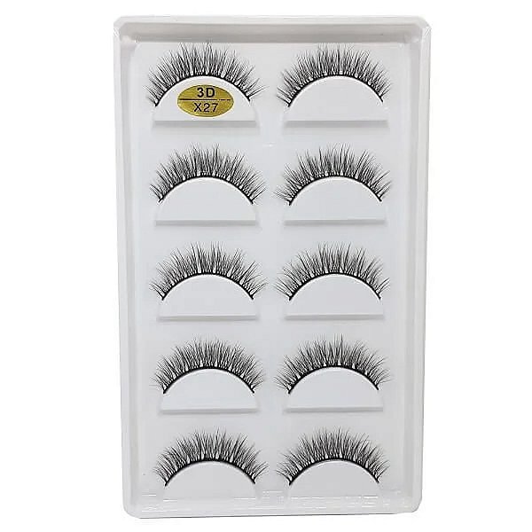 Cartela de Cílios Postiços 3D 5 pares - Modelo X27