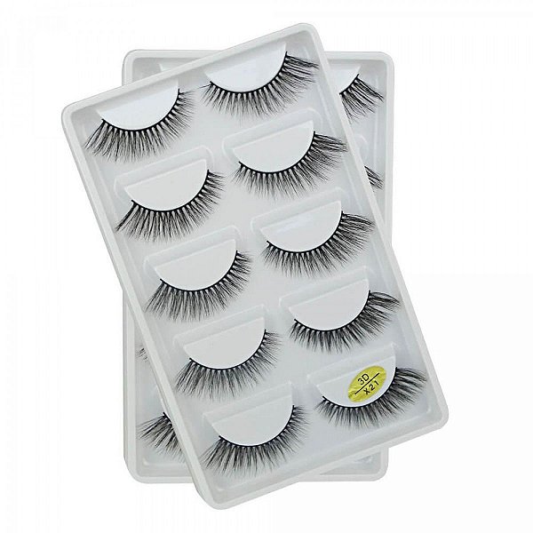 Cartela de Cílios Postiços 5 pares - Modelo X21