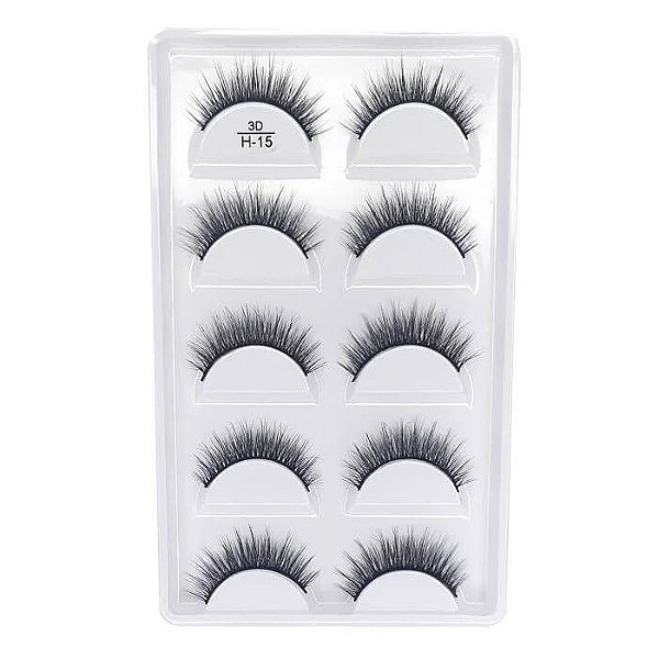 Cartela de Cílios Postiços 5 pares - Modelo H15