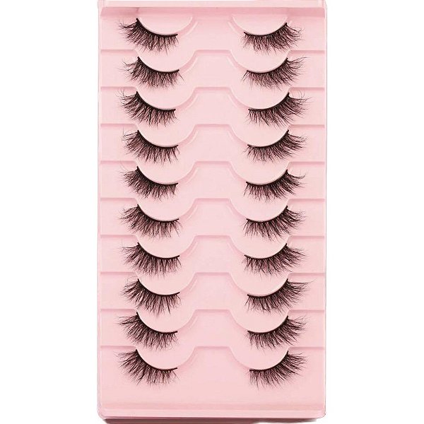 Cartela de Cílios Postiços Estilo Foxy - 10 Pares