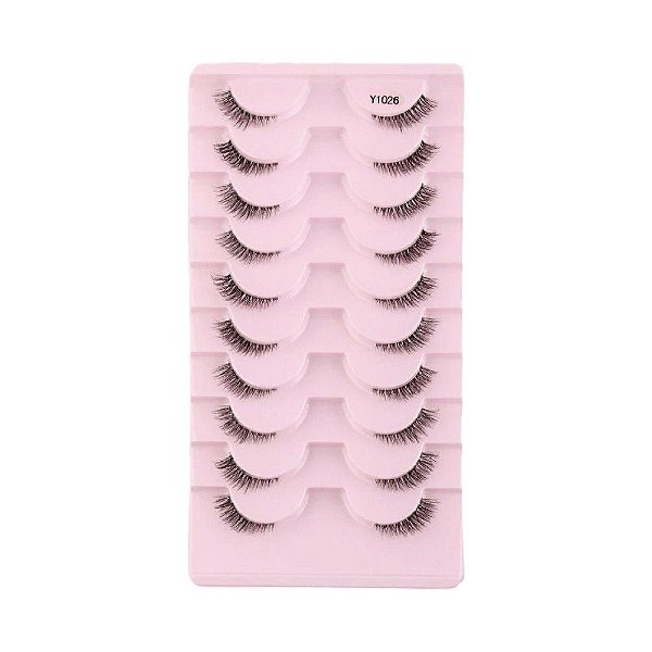 Cartela de Cílios Postiços Y1026 Estilo Foxy  - 10 Pares