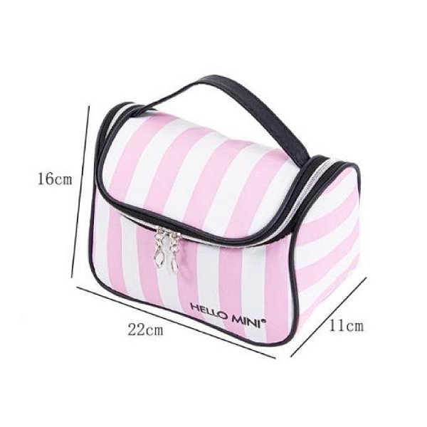 Necessaire Rosa Listrada HM1016 - Hello Mini