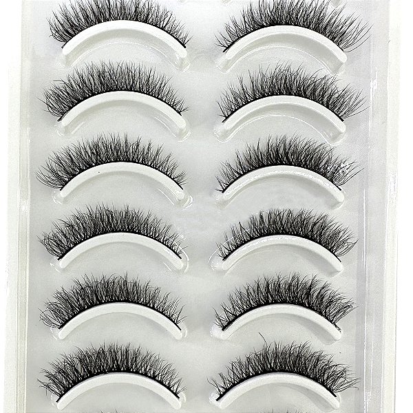 Cartela de Cílios Postiços 10 pares - Modelo N01#