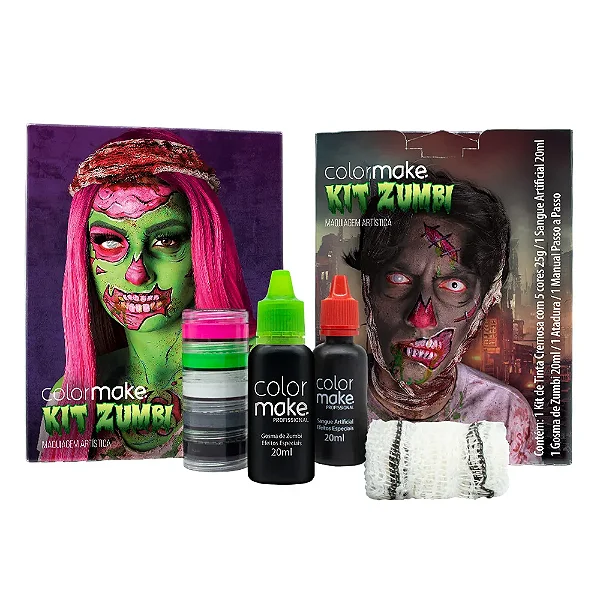 Kit Zumbi Efeitos Especiais - Colormake Profissional