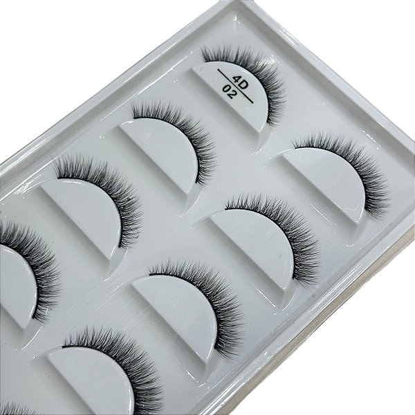 Cartela de Cílios Postiços 3D 5 pares - Modelo 4D 02