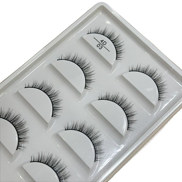 Cartela de Cílios Postiços 3D 5 pares - Modelo 4D 03