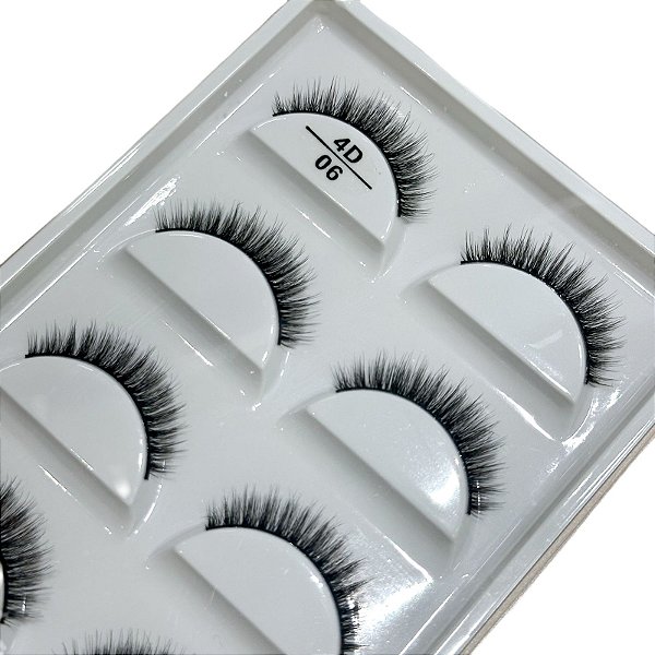 Cartela de Cílios Postiços 3D 5 pares - Modelo 4D 06