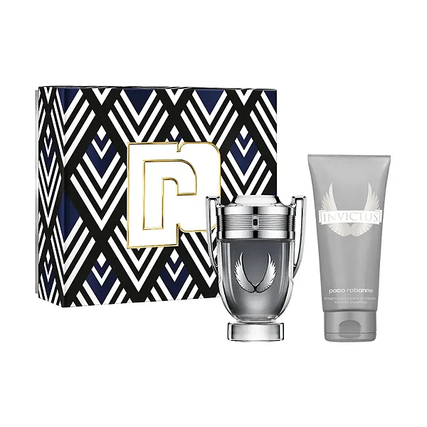 Kit Invictus Platinum Paco Rabanne Eau de Parfum 100ml + Shower Gel 100ml - Perfume Masculino
