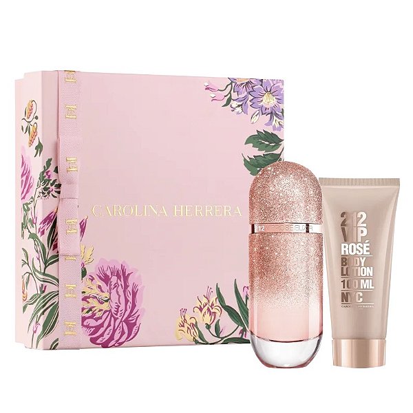 Kit 212 VIP Rosé Elixir Carolina Herrera Eau de Parfum 80ml + Loção Hidratante Corporal 100ml