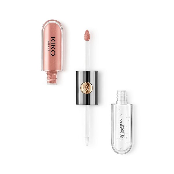 Batom Líquido Unlimited Double Touch 102 Satin Rosy Beige - Kiko Milano