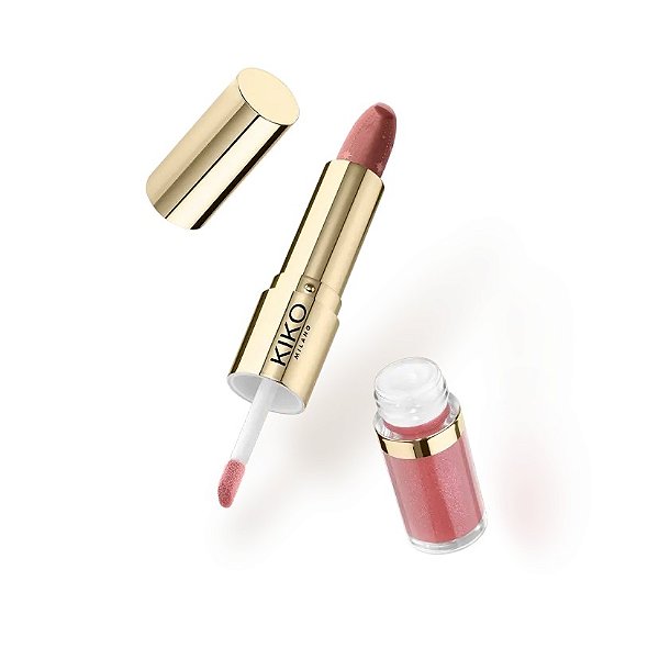 Batom e Gloss Holiday Wonderlights Festive Duo 03 Rose Marshmallow - Kiko Milano