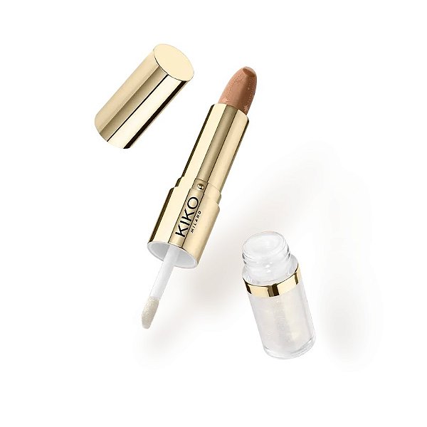 Batom e Gloss Holiday Wonderlights Festive Duo 01 Dazzling Chestnut - Kiko Milano