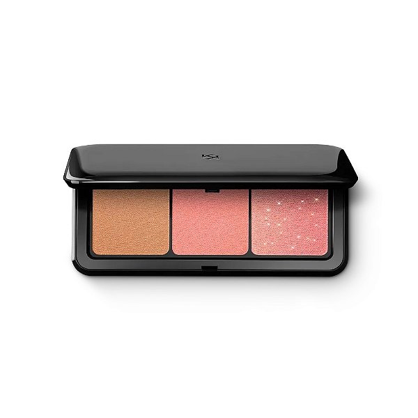 Multi Finish Trio Brush e Bronzer Face Palette Cor 01 Coral - Kiko Milano