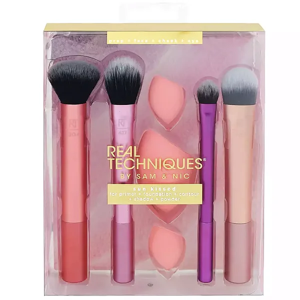 Kit de Pincéis e Esponjas Sunkissed Brush Set (1917) - Real Techniques