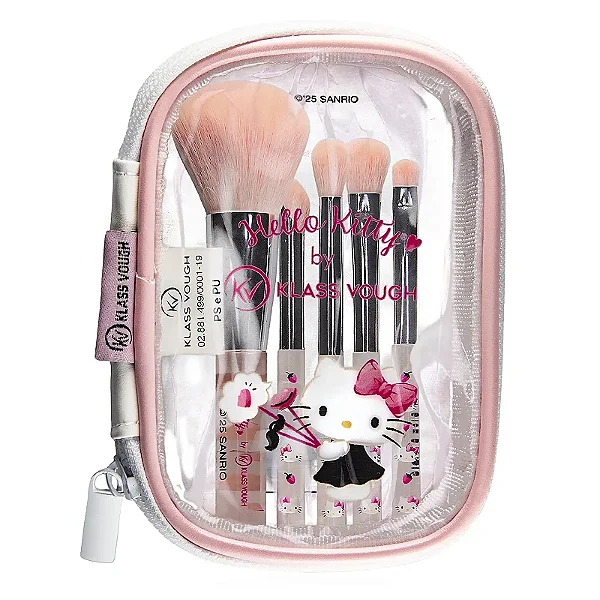 Kit de Mini Pincéis e Necessaire Hello Kitty - Klass Vough