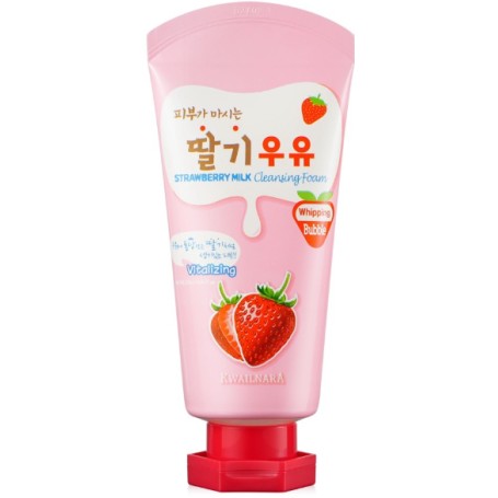 Espuma de Limpeza Facial Cleansing Foam de Morango e Leite 120ml - Kwailnara