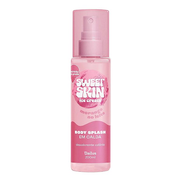 Body Splash em Calda Morango ao Leite Sweet Skin Ice Cream - Dailus