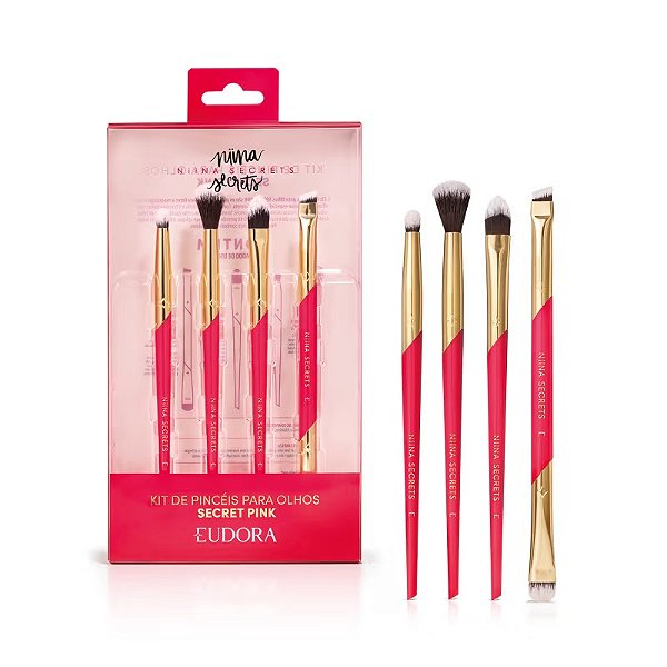 Kit Pincéis para Olhos Secret Pink - Niina Secrets