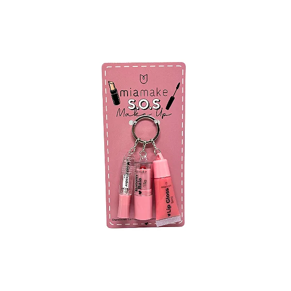 Kit Chaveiro SOS Makeup Rosa - Mia Make