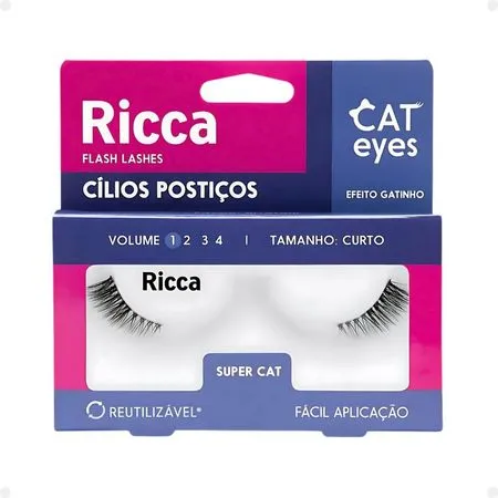 Cílios Postiços Efeito Gatinho Cat Eyes - Ricca