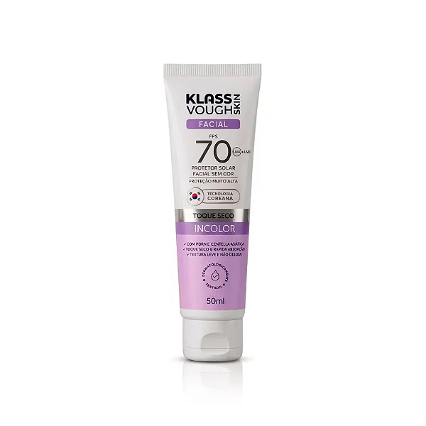 Protetor Solar Facial PDRN + Centella FPS70 Toque Seco 50ml - Klass Vough