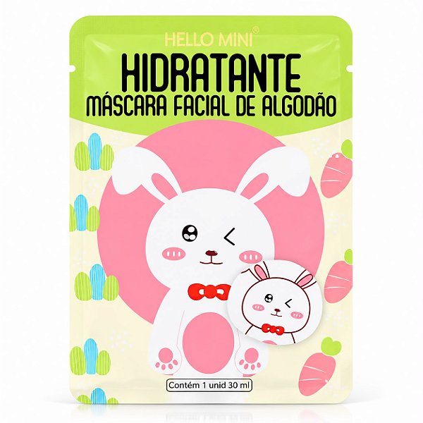 Máscara Facial Hidratante Coelho - Hello Mini