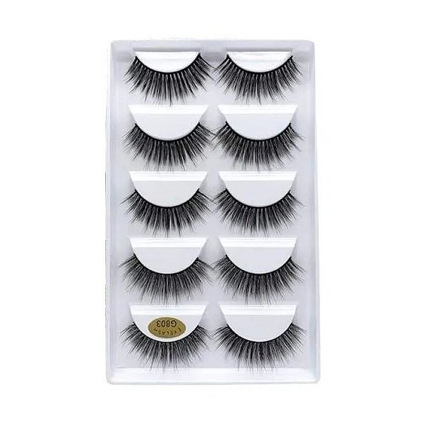 Cartela de Cílios Postiços 5 pares - Modelo G803