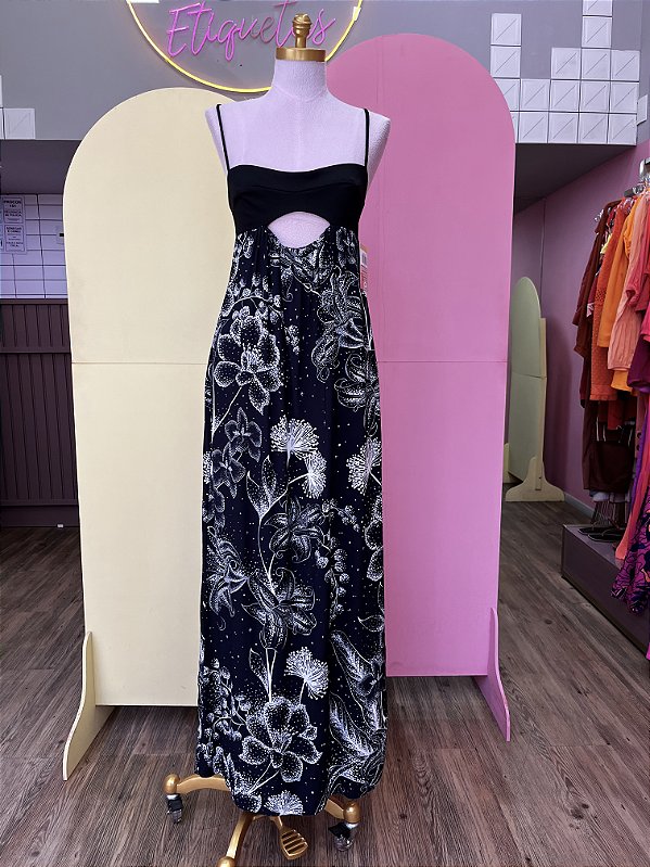 Vestido Longo Alcinha Céu de Flor - P