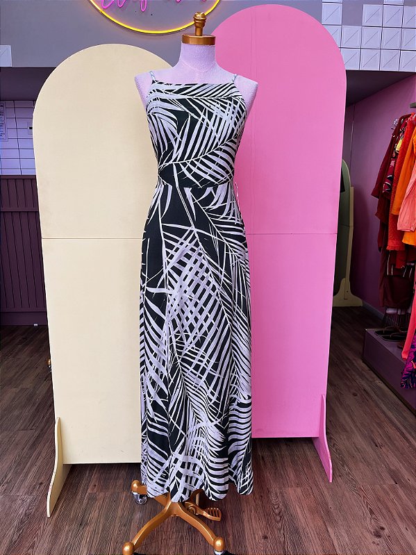 Vestido Longo Viscose Verde Estampa Bege Osklen M