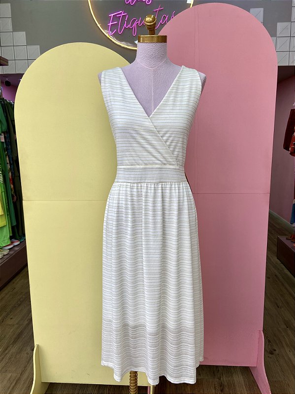 Vestido Off Fios Lurex Dourado Marisa - GG