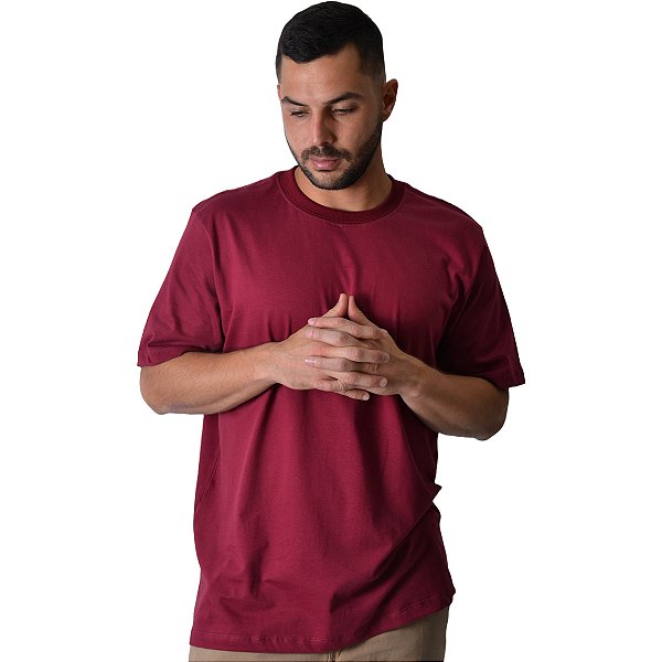 Camiseta Streetwear Vinho Lisa