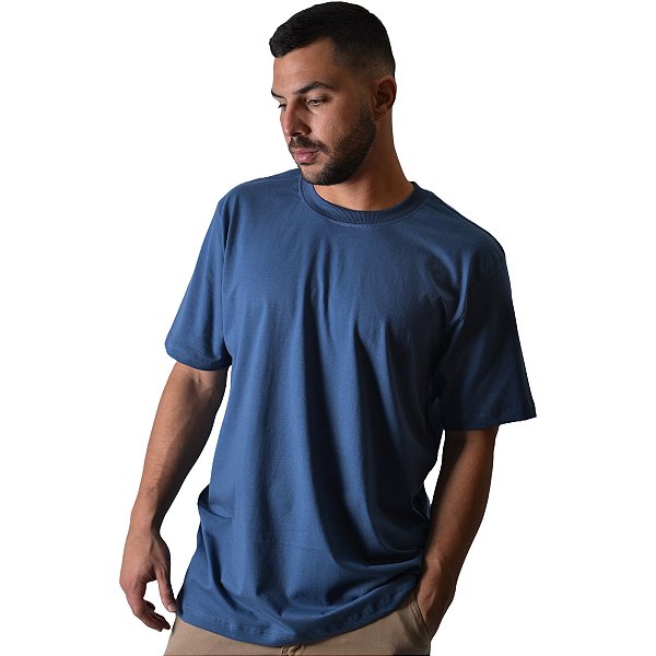 Camiseta Streetwear Azul Genuíno Lisa