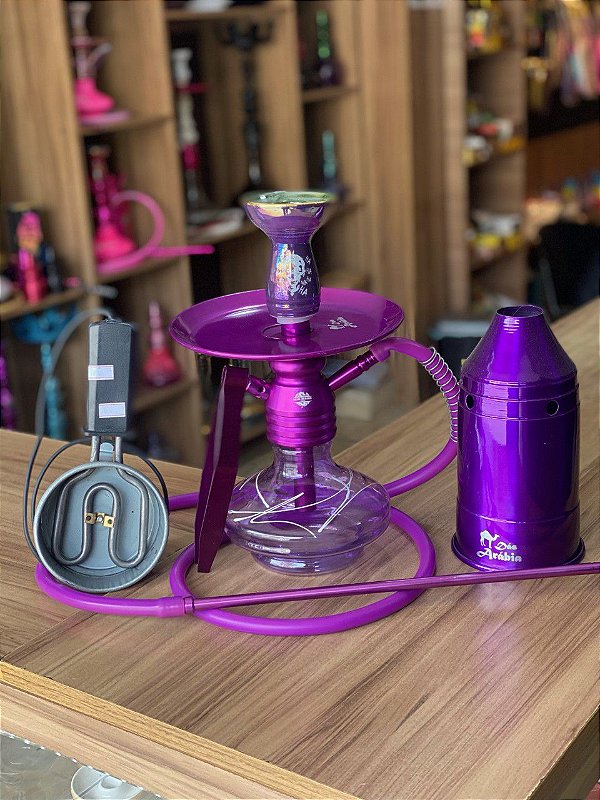 KIT NARGUILE COMPLETO ALALI DRAGON - ROXO