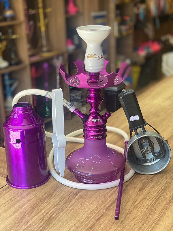 NARGUILE COMPLETO EMPIRE HOOKAH KING - ROXO