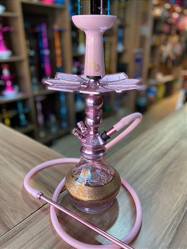 KIT NARGUILE COMPLETO ZEUS SINGLE - ROSE BRILHANTE
