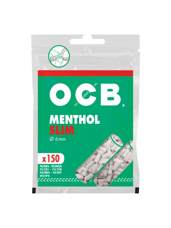 Filtro OCB Menthol Slim 6mm - 150 unidades