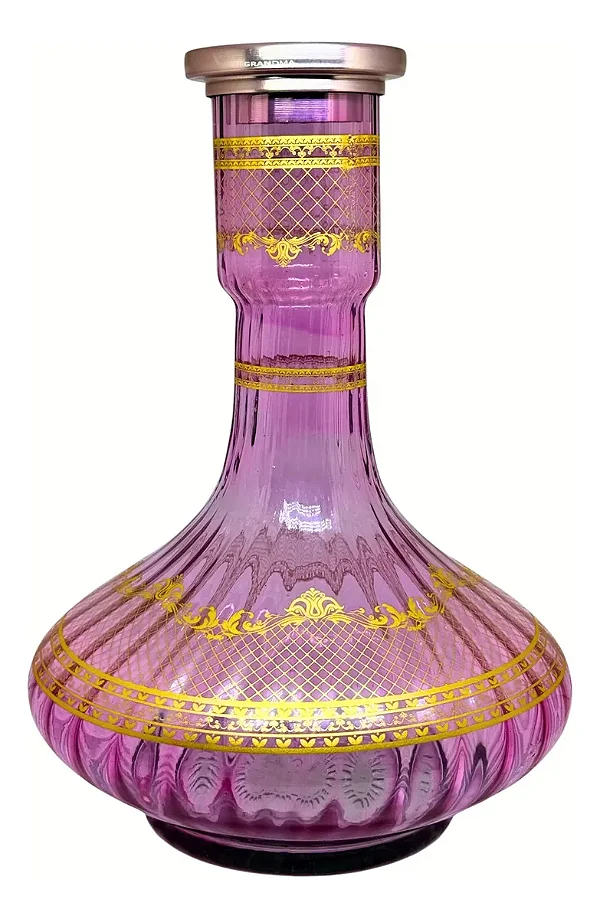 VASO DE NARGUILE GRANDE 30CM - ROSÊ C/ DOURADO
