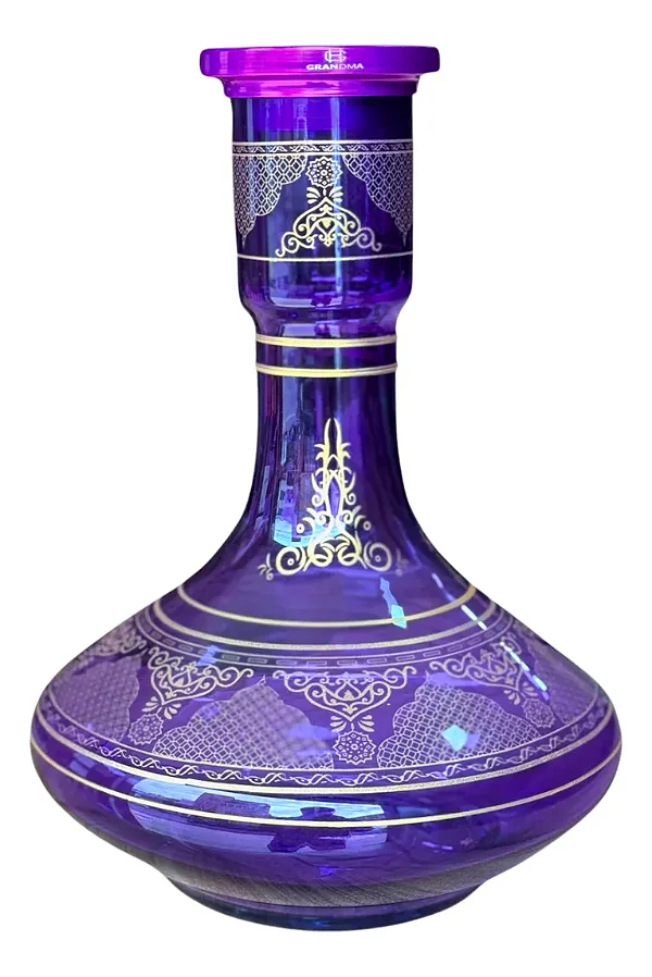 VASO DE NARGUILE GRANDE 30CM - ROXO C/ DOURADO