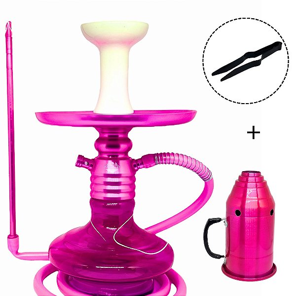 KIT PROMOCIONAL NARGUILE ALALI DRAGON COMPLETO - ROSA PINK