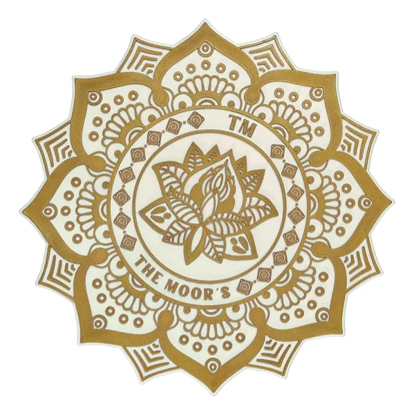 Tapete Mandala The Moors - Branco C/ Ouro