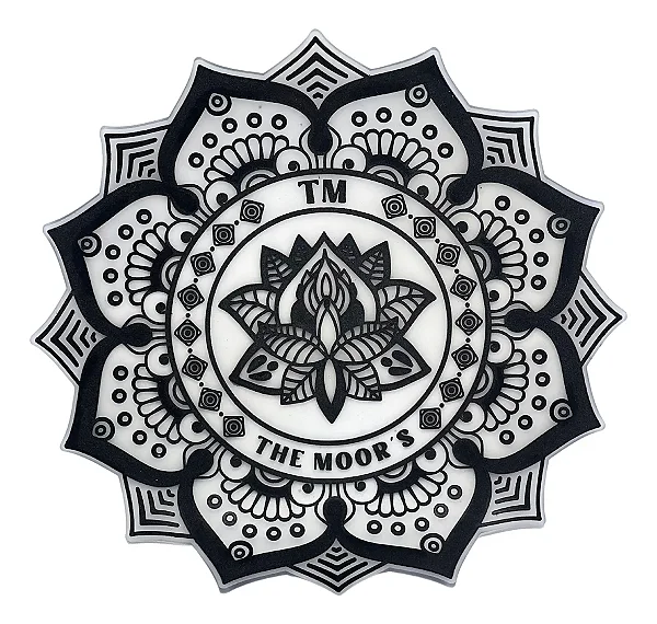 Tapete Mandala The Moors - Branco C/ Preto