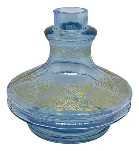 VASO DE NARGUILE PEQUENO PREMIUM  - AZUL C/ DOURADO