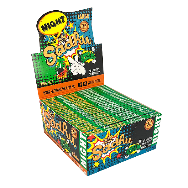 Caixa de Seda Sadhu Night King Size Atacado - 50 livretos