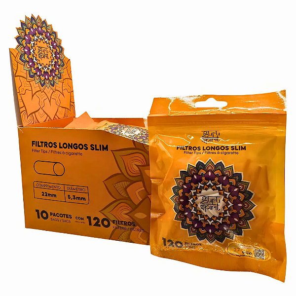 Caixa de Filtro Guru Spirit Slim Longo Atacado - 10 Pacotes c/ 120 un
