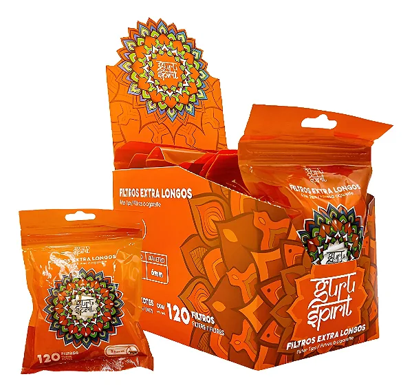 Caixa de Filtro Guru Spirit Extra Longo Atacado - 10 Pacotes c/ 120 un
