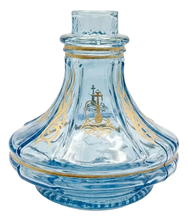 Vaso Narguile Pequeno Aladin Reforçado Azul Claro